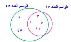قواسم العدد ١٥ - ٤٥